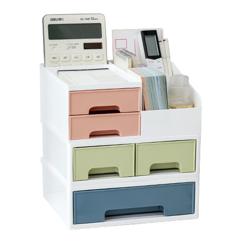 Benabang head stationery storage box pencil book storage box can be stacked vertically transparent visual organizing box
