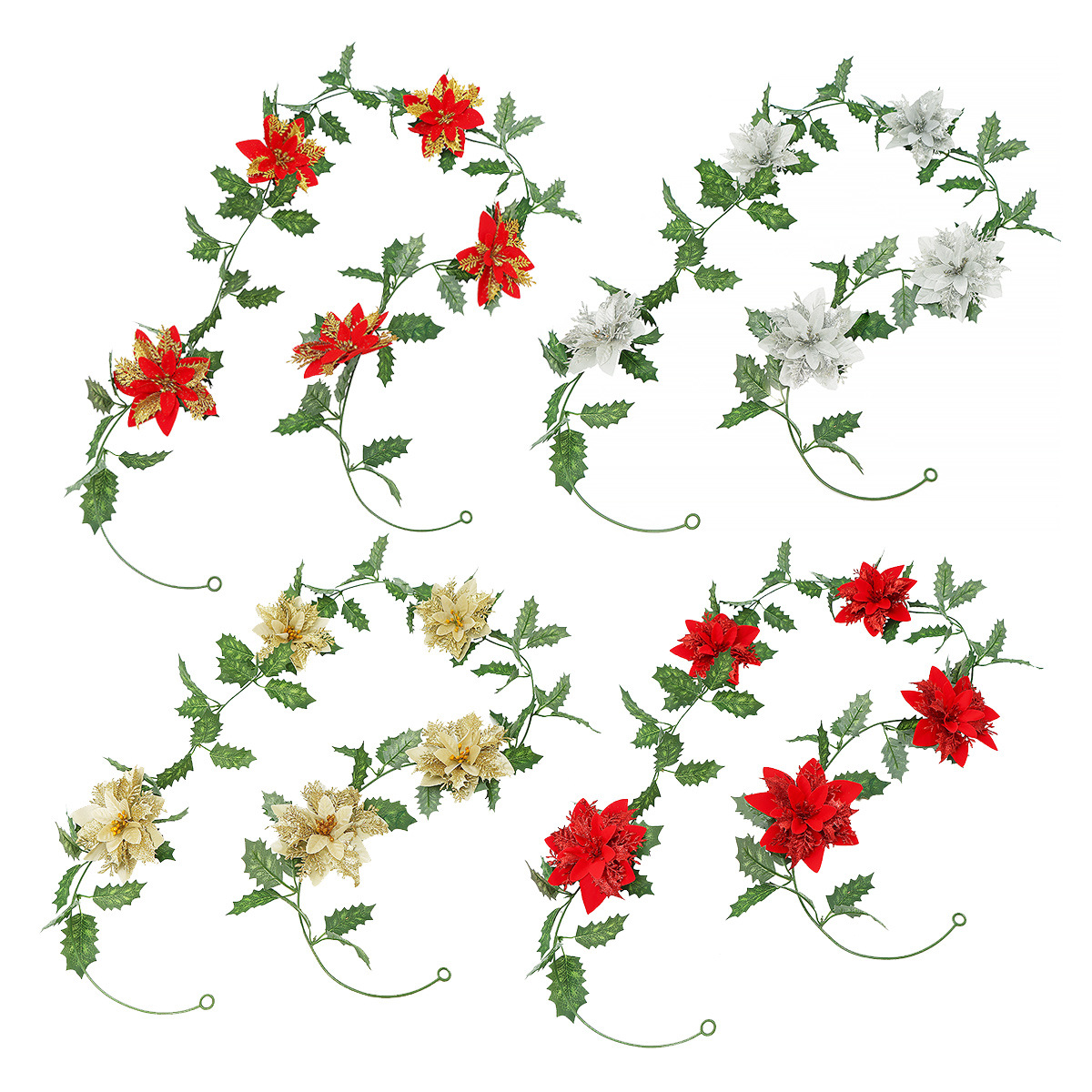 Simulation Christmas rattan decoration wall hanging new Christmas decoration Garland atmosphere layout Christmas red fruit Rattan