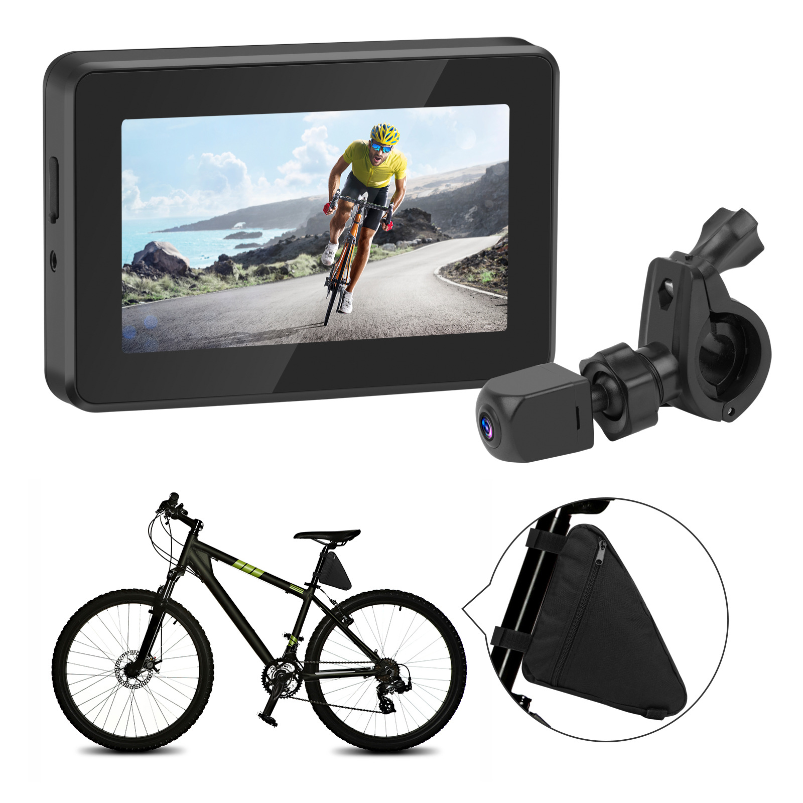 Electric bicycle riding mountain bike rearview mirror HD night vision camera reversing riding electric car Universal