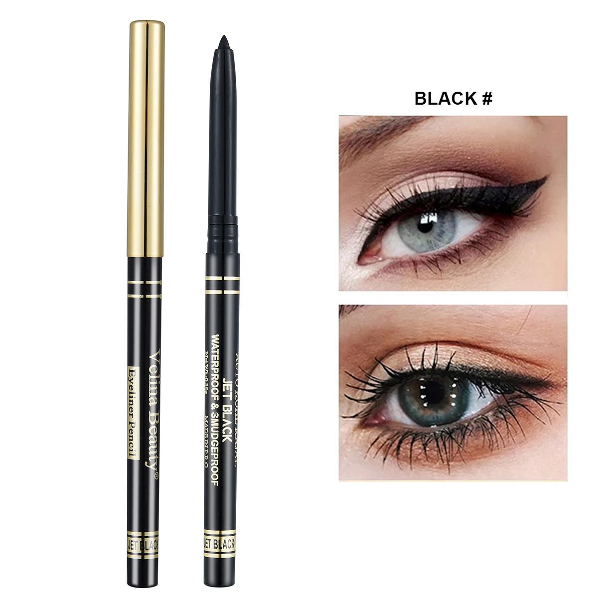 Black White Smooth Color Waterproof Oil-proof Non-blooming Durable Accurate Eyeliner Glue Pen Silkworm Pen