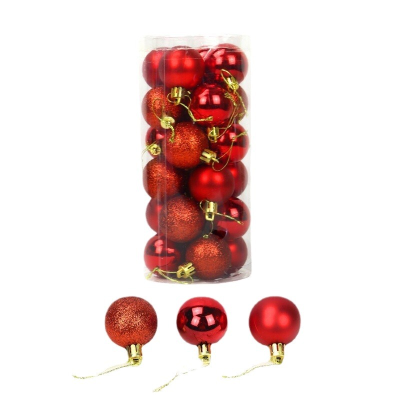 クリスマス装飾3cm 4cmクリスマスボール24個セットクリスマスツリー装飾バケツボックス異性ボールプラスチックメッキボール|undefined