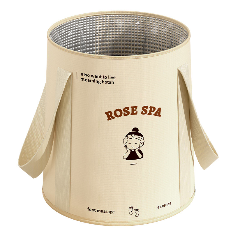 Foldable foot bath bucket foot bath home portable foot bath bucket insulation foot bath bag dormitory deep bucket over calf