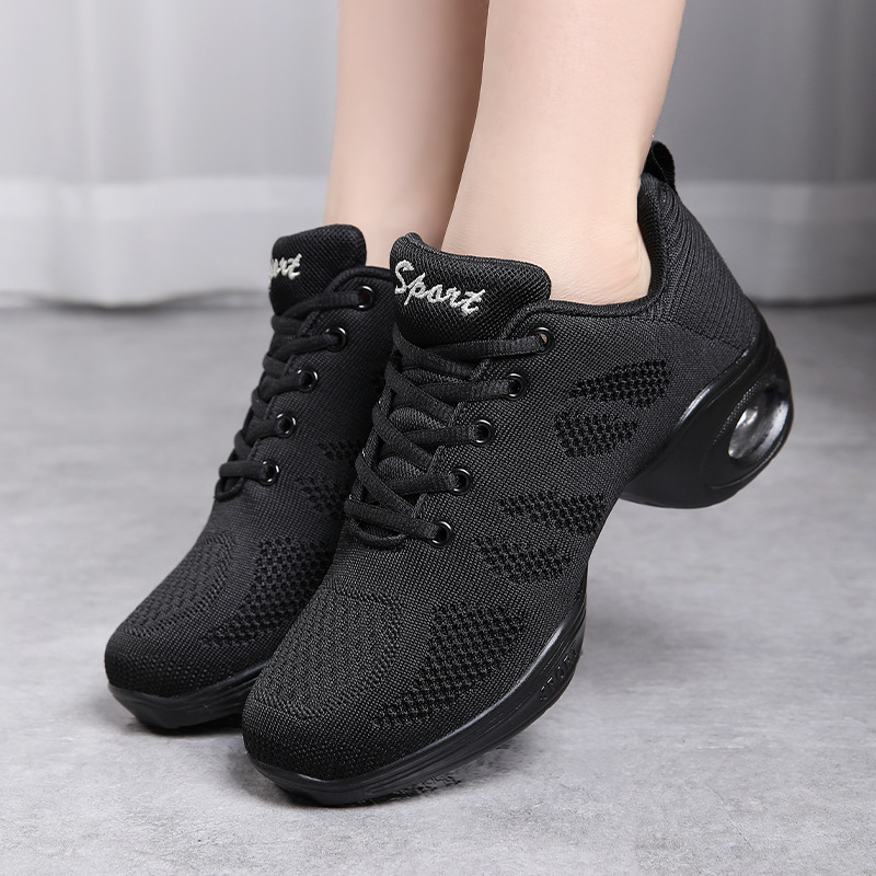 Square Dancing Shoes Adult Dancing Shoes Women's Soft Sole Mid-Heeled Mesh Surface Breathable Dancing Shoes Aerobics White Purple