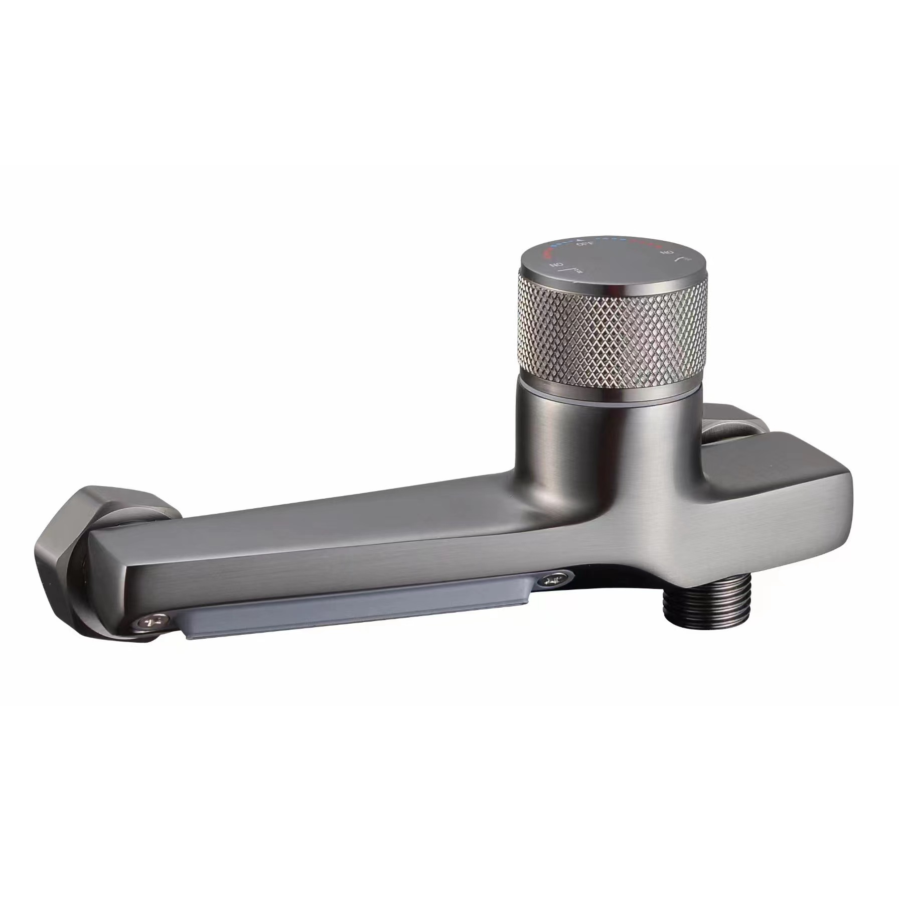 Gun Ash all copper hot and cold bathtub waterfall wall-mounted faucet shower shower triple faucet set mixing valve