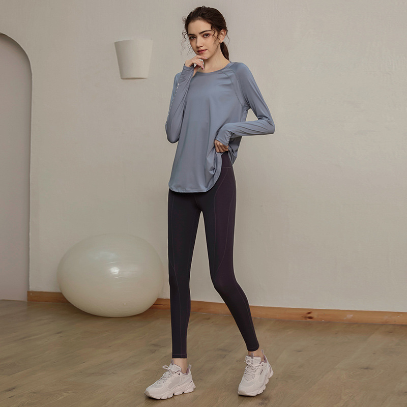 Loose Quick-drying Sports Top Women's Long-sleeved T-shirt Yoga Clothes Breathable Running Fitness Clothes Slimming Fitness Clothes