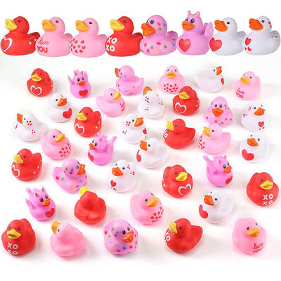 Cross-border New Vinyl Valentine's Day Duck pink Love Gift Duck Love LOVE Doll Duck Bath Toy