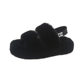 Women's thick-soled plush shoes new Korean style two-piece elastic band plush shoes soft-soled outer wear parallel bars fur home slippers