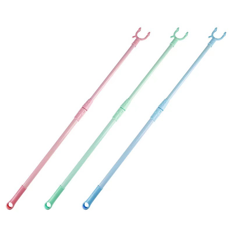 Clothes fork wholesale solid color balcony clothes pole portable retractable clothes fork lifting rod home daily factory direct sales