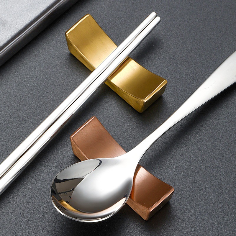 High-end simple Japanese-style 304 stainless steel restaurant hotel ingot chopsticks pillow chopsticks spoon holder tableware chopsticks holder