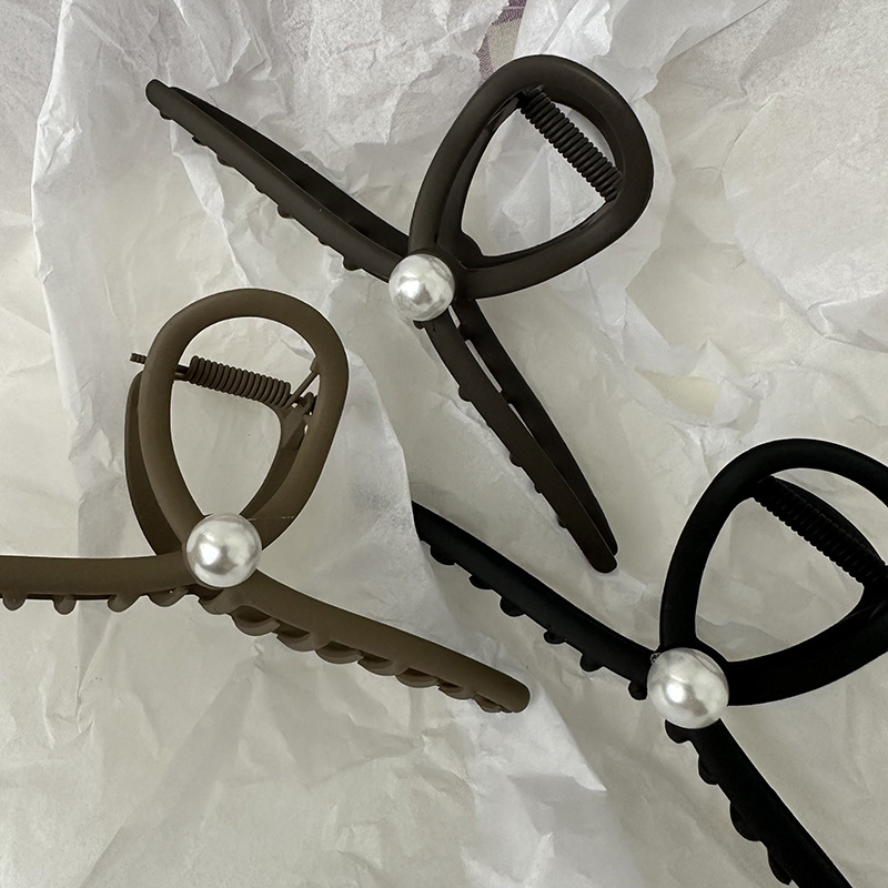 Fermaglio per capelli satinato, forcina oversize, parte posteriore della testa, volume per capelli Advanced Sense, fermaglio per capelli spessi, perla, squalo, donna, inizio primavera_voghion.com