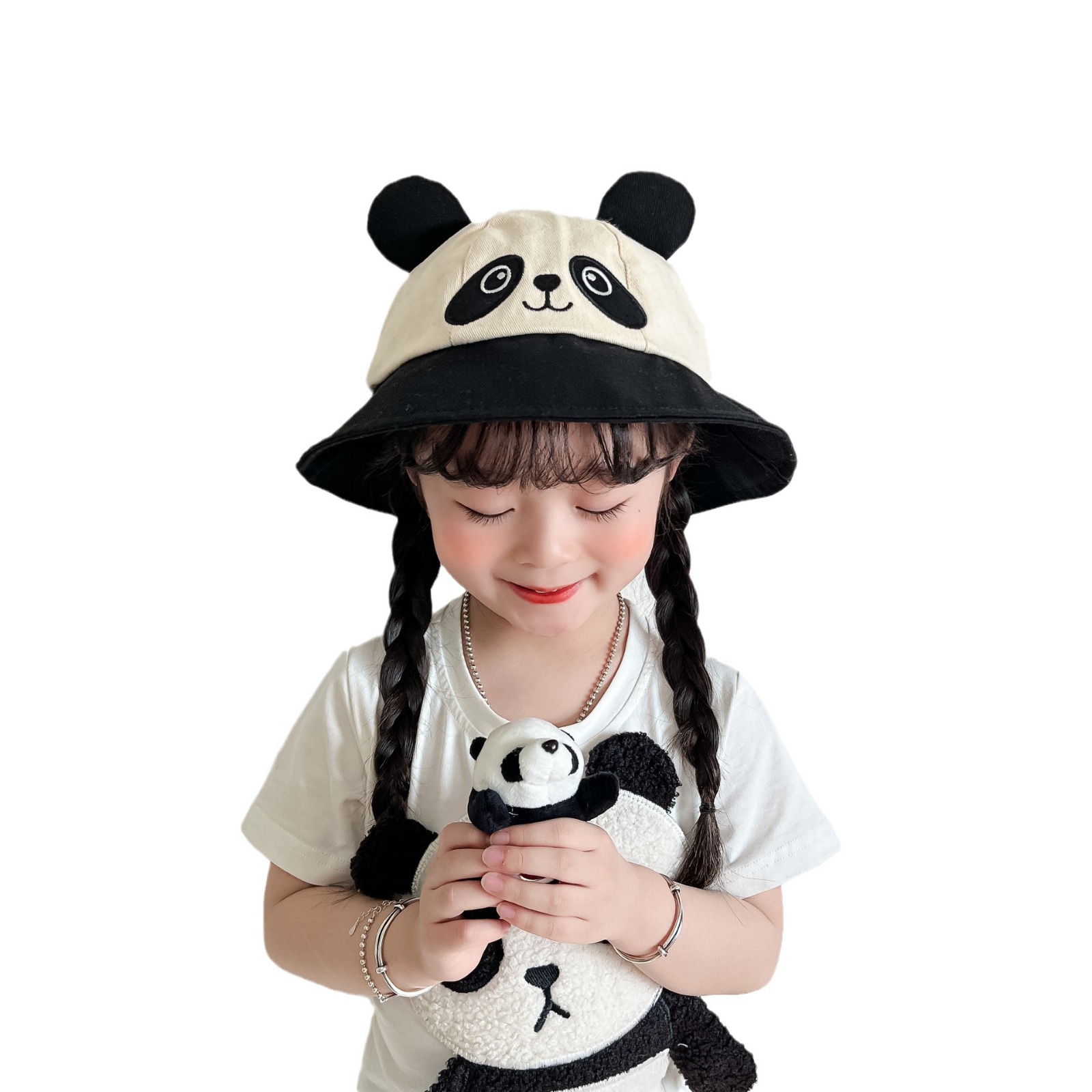 Új gyermek halászsapka férfi és női aranyos panda béka kis állat hímzett naptej sapka kültéri sport napkalap_voghion.com