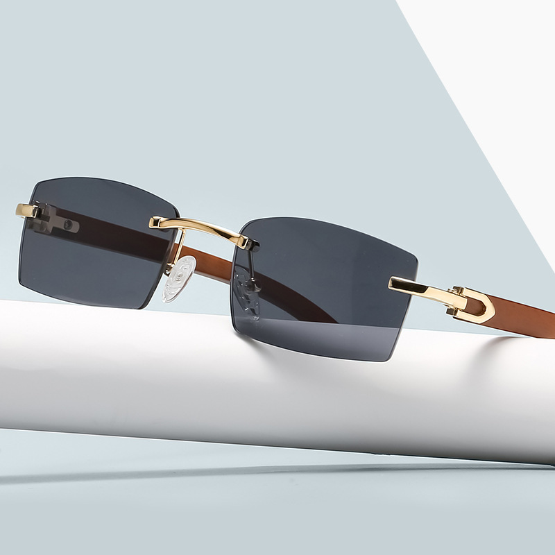 New fashion sunglasses men's ultra-clear frameless sunglasses marine diamond trimming trend cross-border wholesale 7533