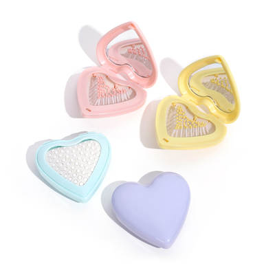 Huiyun new massage comb heart-shaped folding portable mirror comb massage scalp cute girl student gift comb