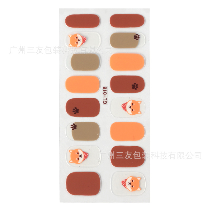 Factory Direct pink girl new nail stickers transparent design nail stickers nail full stickers suit wholesale