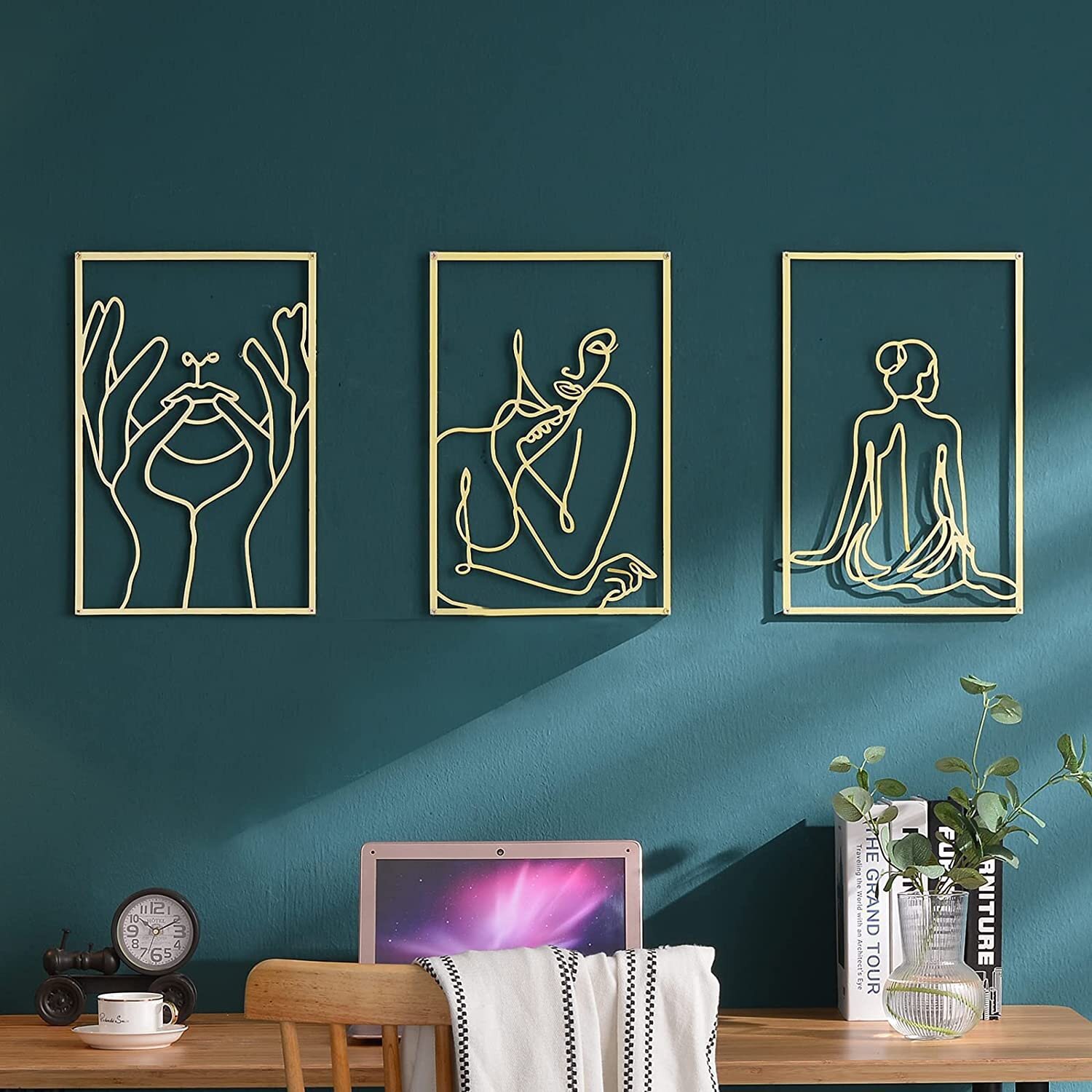 Cross-border metal iron female body line silhouette art wall hanging ornaments home wall decoration factory supply