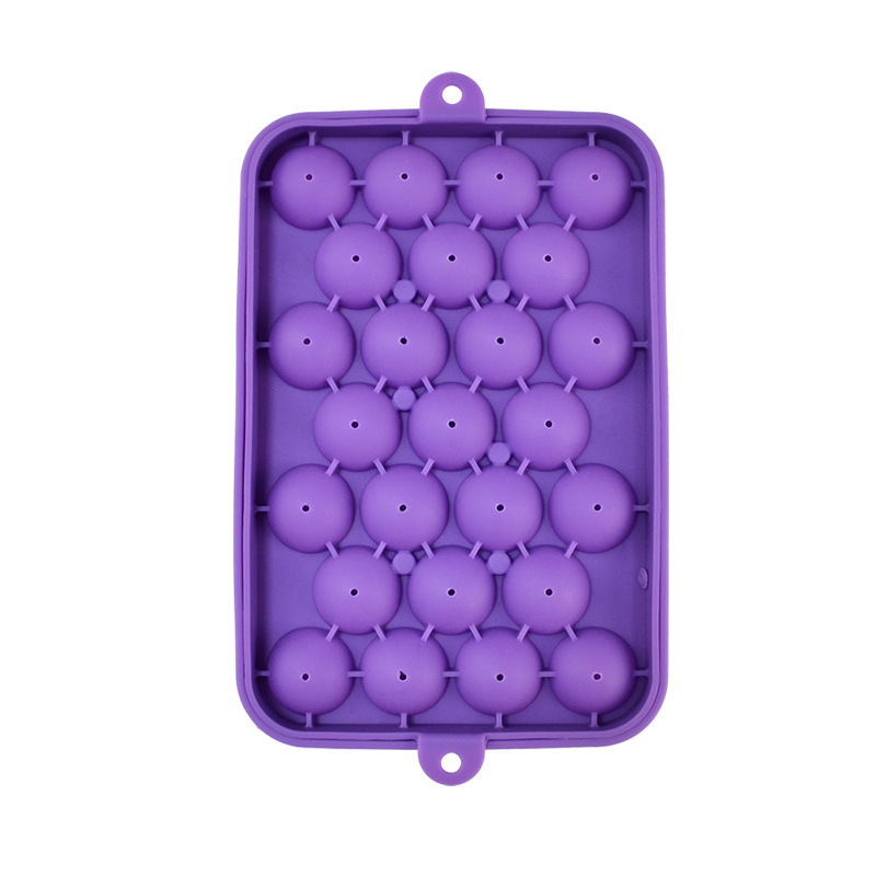 Cross-border 25-hole silicone ice cube mold round ice cube mold easy demoulding household round ball ice cube silicone ice hockey