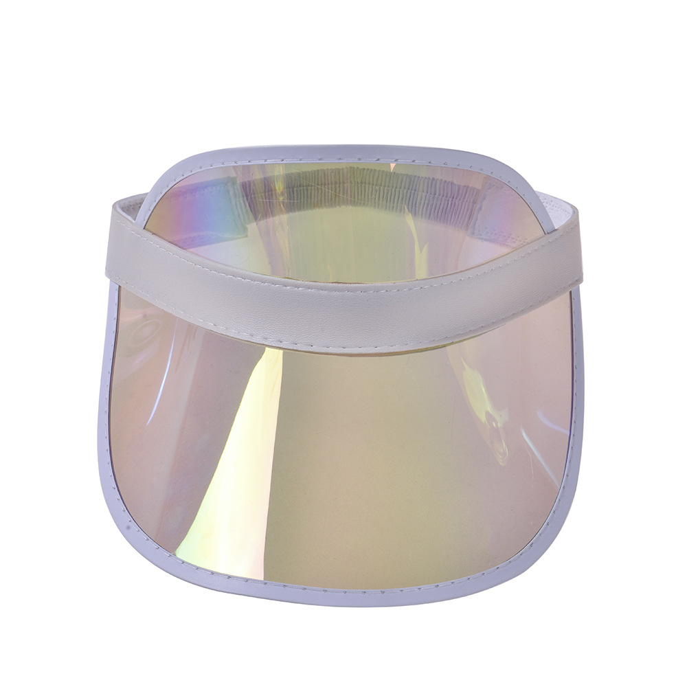 Laser sunscreen sun hat electroplated sun hat summer colorful iridescent sun hat pvc empty top hat visors