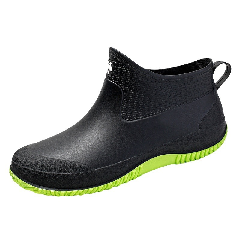 Fashion short rain boots Men's Four Seasons work shoes low-top non-slip kitchen shoes wear-resistant rubber shoes fishing shoes waterproof shoes women