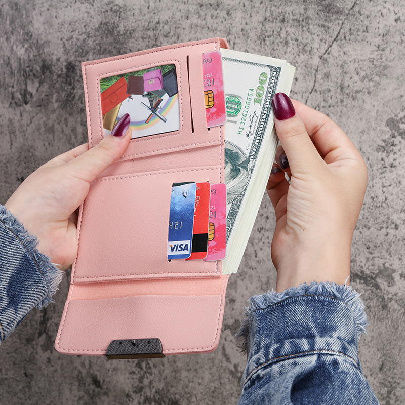 Factory direct new small wallet women's short Korean fashion folding personality students cute mini fashion wallet
