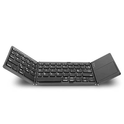 Portable B033 three-fold folding thin Bluetooth keyboard three-system wireless Bluetooth keyboard with touch