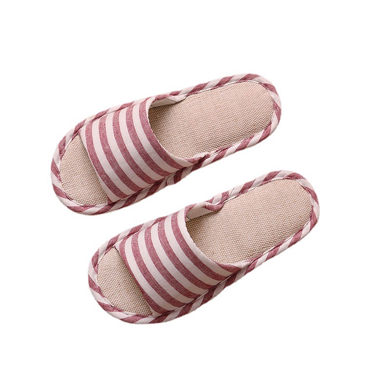 Slippers Women's Spring and Autumn Indoor Household Couple's Non-slip Soft Bottom Summer Cotton Linen Fabric Sweat-absorbent Slippers for Men