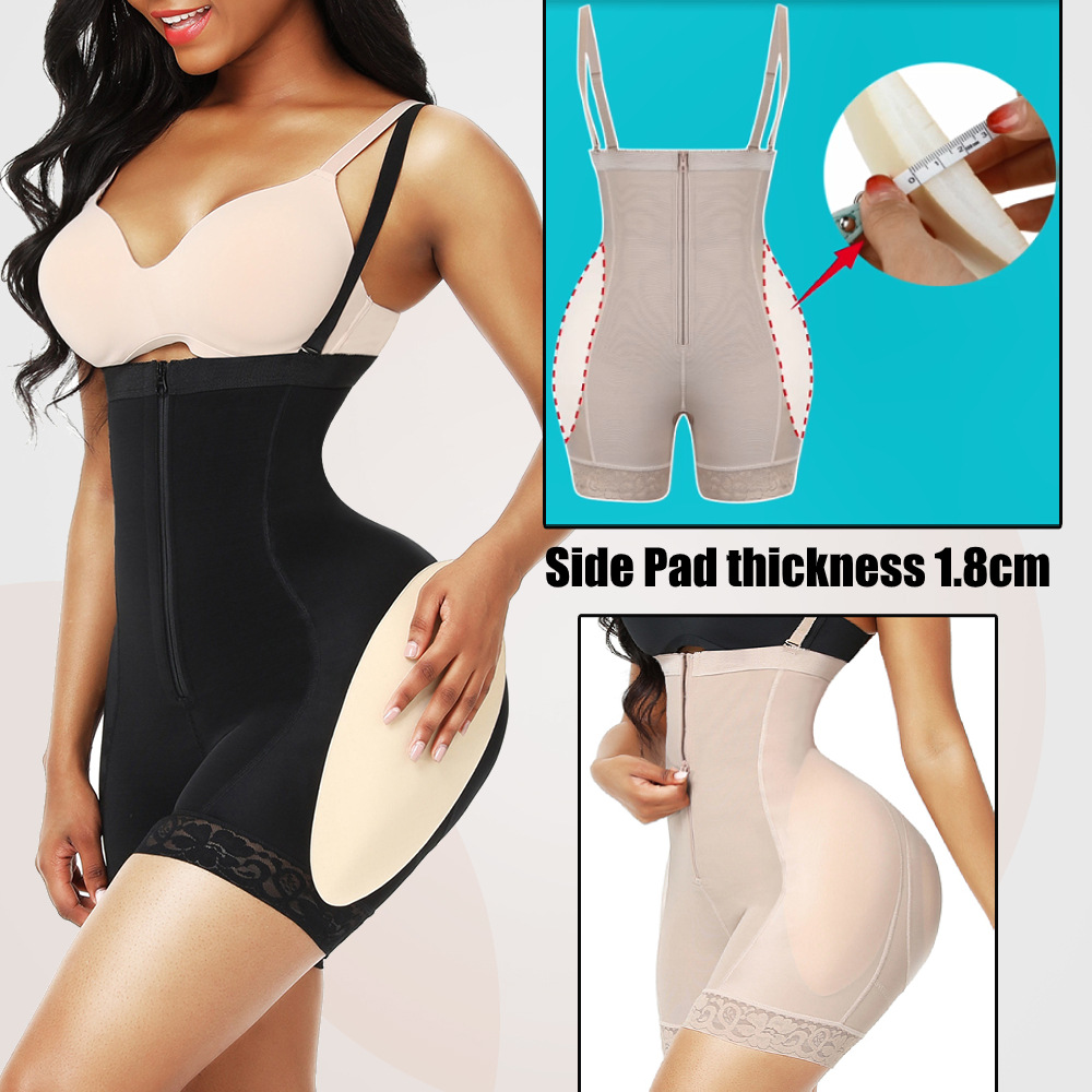 One-piece shapewear zipper-breasted corset bodysuit waist-enhancing butt pads cross-sexy body-shaping tummy-tightening pants butt-lifting pants