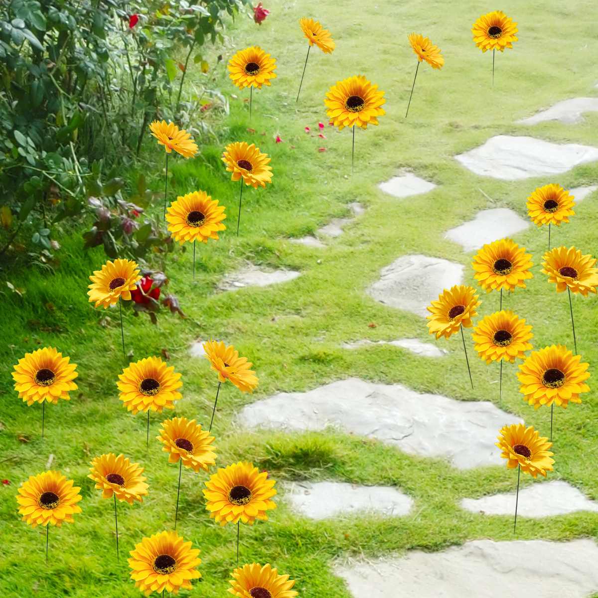 G328 Garden Card Outdoor Garden Decorations Landscape Courtyard Villa Simulation Sunflower Lawn Pile Pole
