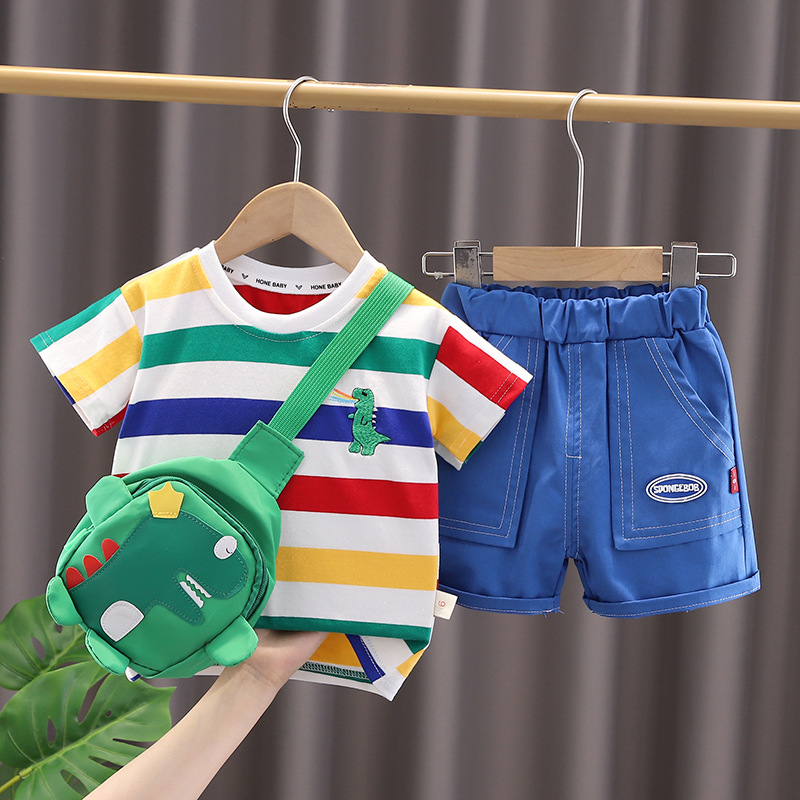 Boys Summer Suit Stylish Boys Handsome Fashionable Two-Piece Children's Clothes Baby Boomer Children's Clothing Baby Summer Clothes