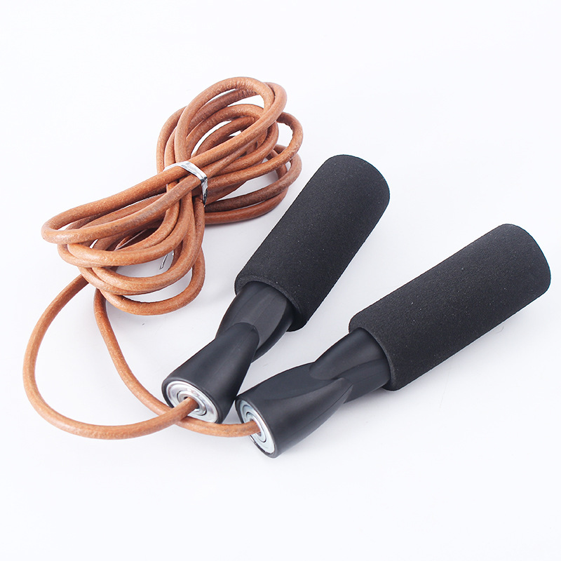 Carst leather leather rope bearing speed sponge handle adjustable jump rope adult fitness sports skipping rope