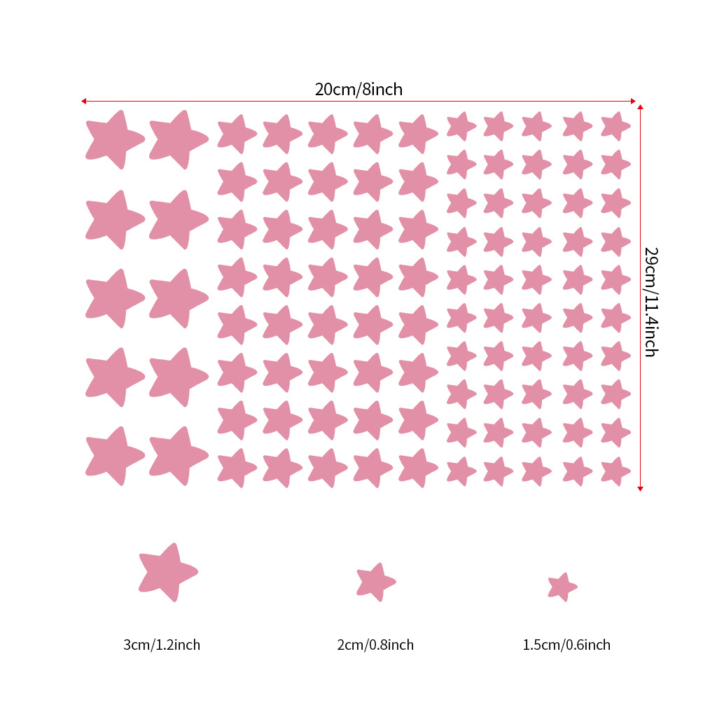 100 PCS luminous stars Pink luminous stars stickers luminous wall stickers wholesale 3380