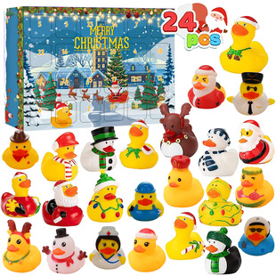 Cross-Border Christmas Rubber Duck Gift Little Yellow Duck Halloween Christmas Advent Calendar Box Countdown Blind Box Toy
