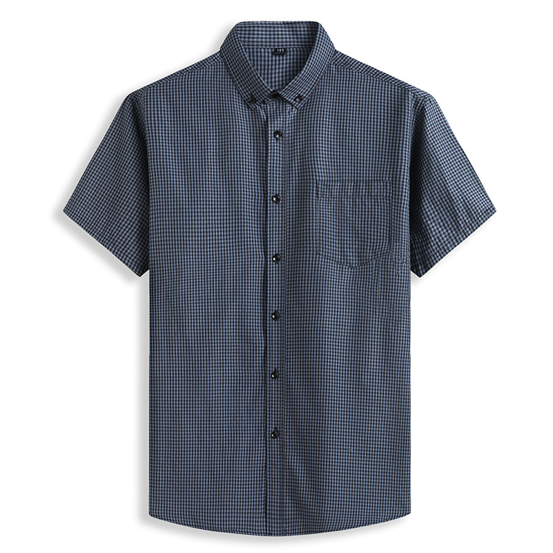 Pioneer Wolf plus size Men's Short-sleeved Shirt Business Casual Multi-color All-match Color Short-sleeved Woven Shirt Men's Plus Fat Plus