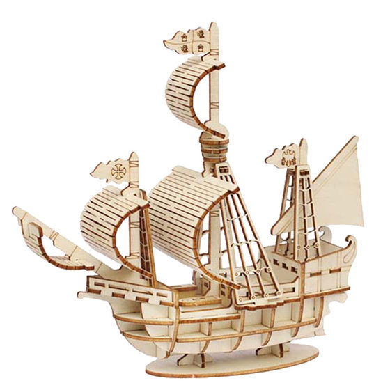 Wooden Pirate Ship Assembled Model Gothenburg Ancient Wooden Ship Crafts Home Ornaments Decorative Boat Toys
