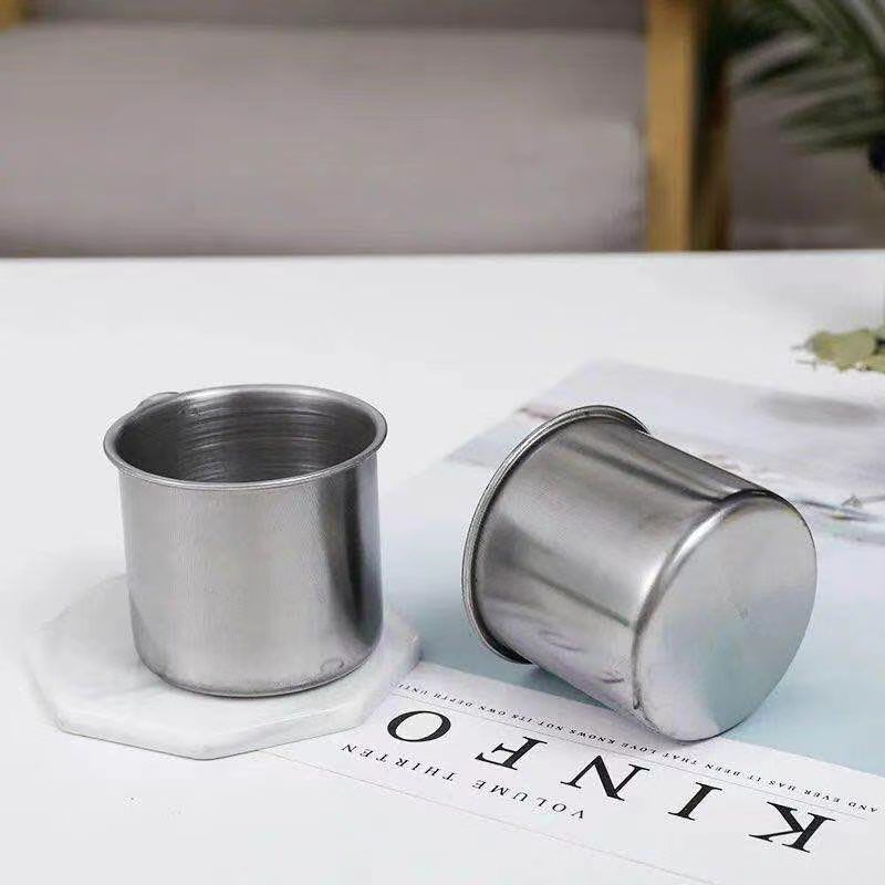 Stainless Steel Water Cup Mouth Cup Non-Magnetic Handle Mini Cup with Handle Tea Jar Animal Feeding Drinking Cup Experimental Cup