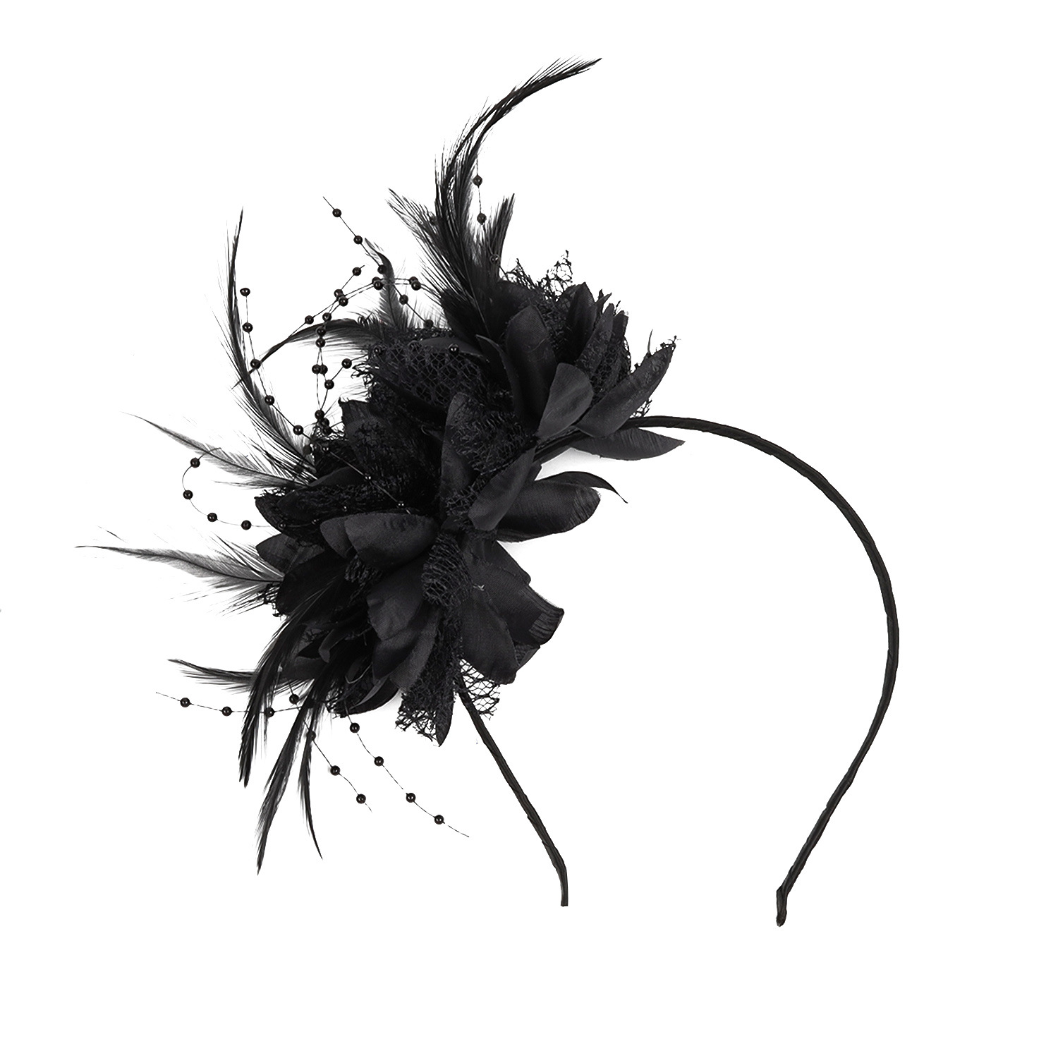 European and American Explosions Amazon Feather Headwear Bridal Mesh Hair Accessories Party Prom Topper Jockey Club Headband Hair Accessories