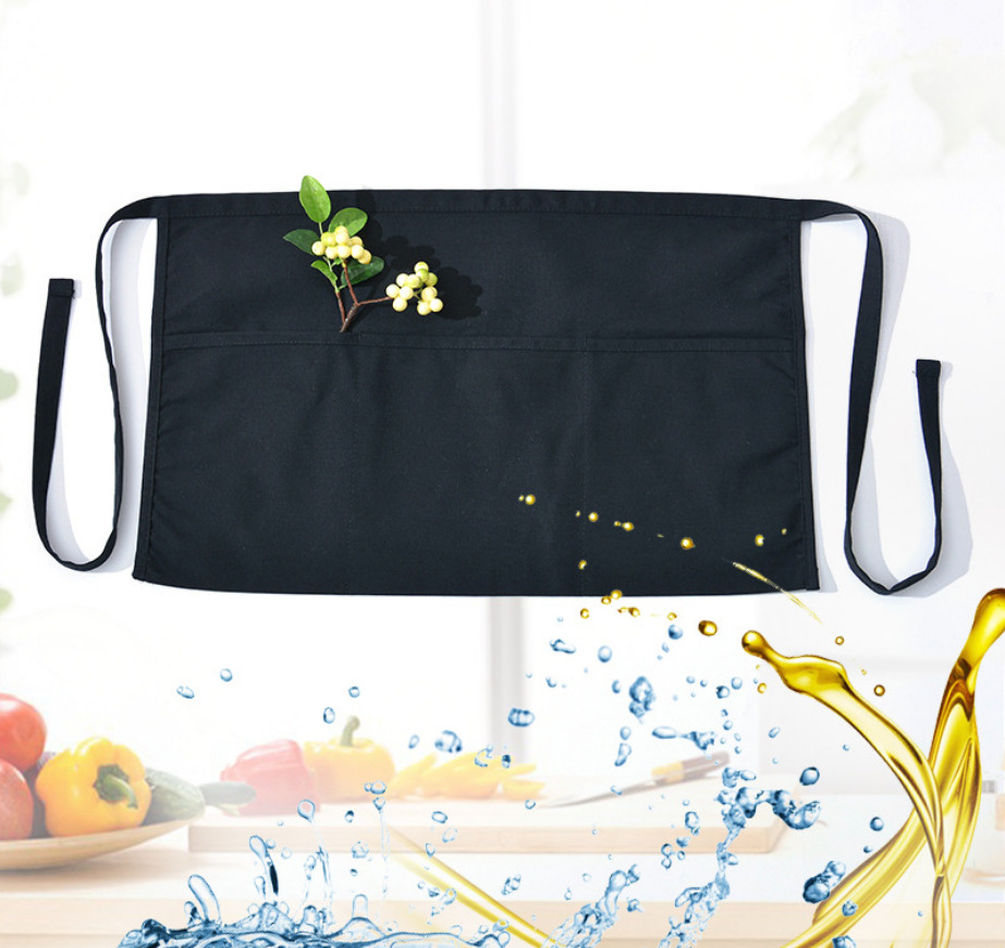 Spot supply polyester cotton half apron chef waiter half short apron restaurant worker small waist