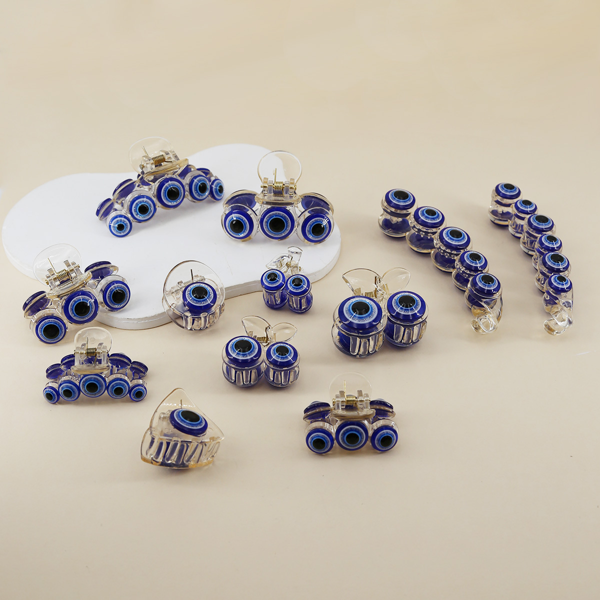 Europe and the United States new combination of large, medium and small back of the head bangs side does not hurt hair hair accessories Devil's Eye ha_voghion.com