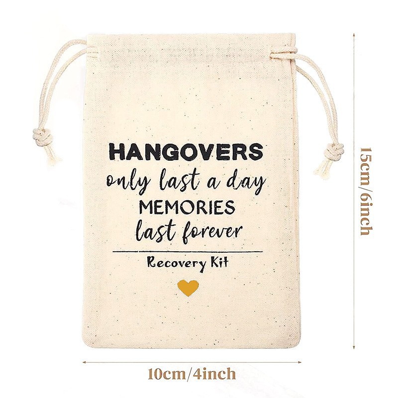 HangoverKit Bags Cross Cotton Bag Hangover Kit Bachelorette Party Girl Drawstring Cotton Bag
