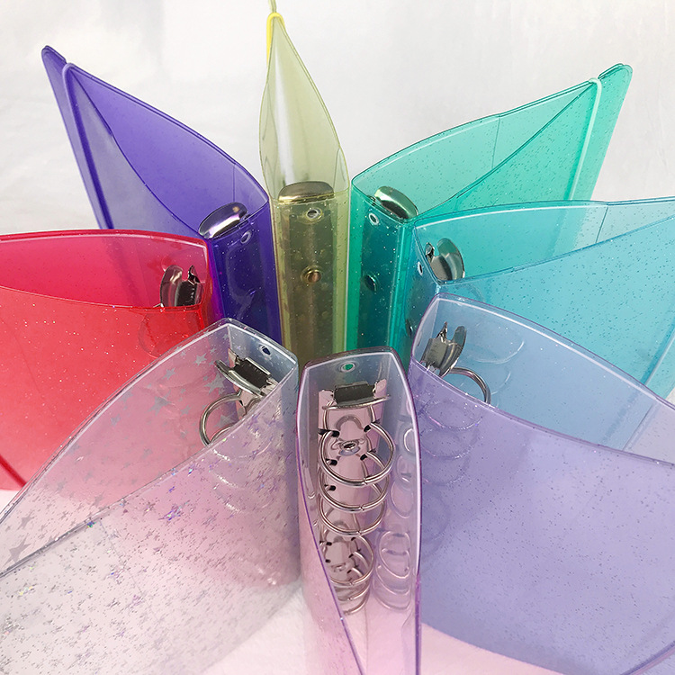 Ins Cute Girl Heart A5a6 Laser Star PVC Cover Hand Ledger Case Transparent PP Band Binder