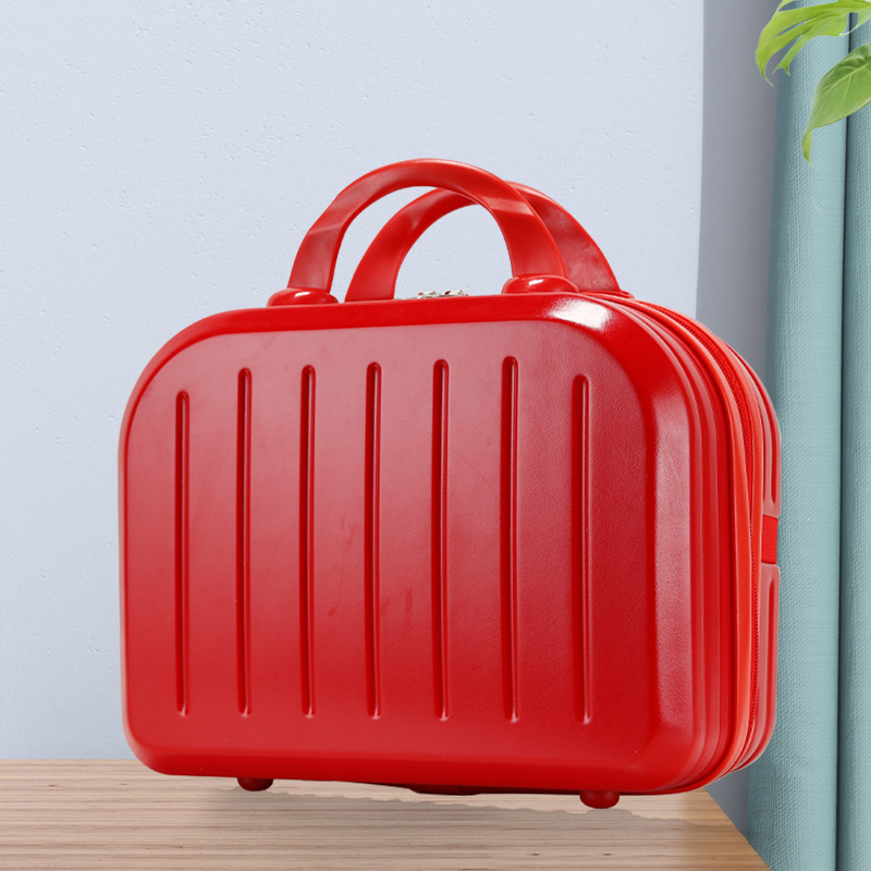 [Strict selection] 14-inch makeup luggage storage box suitcase suitcase with password lock wedding gift