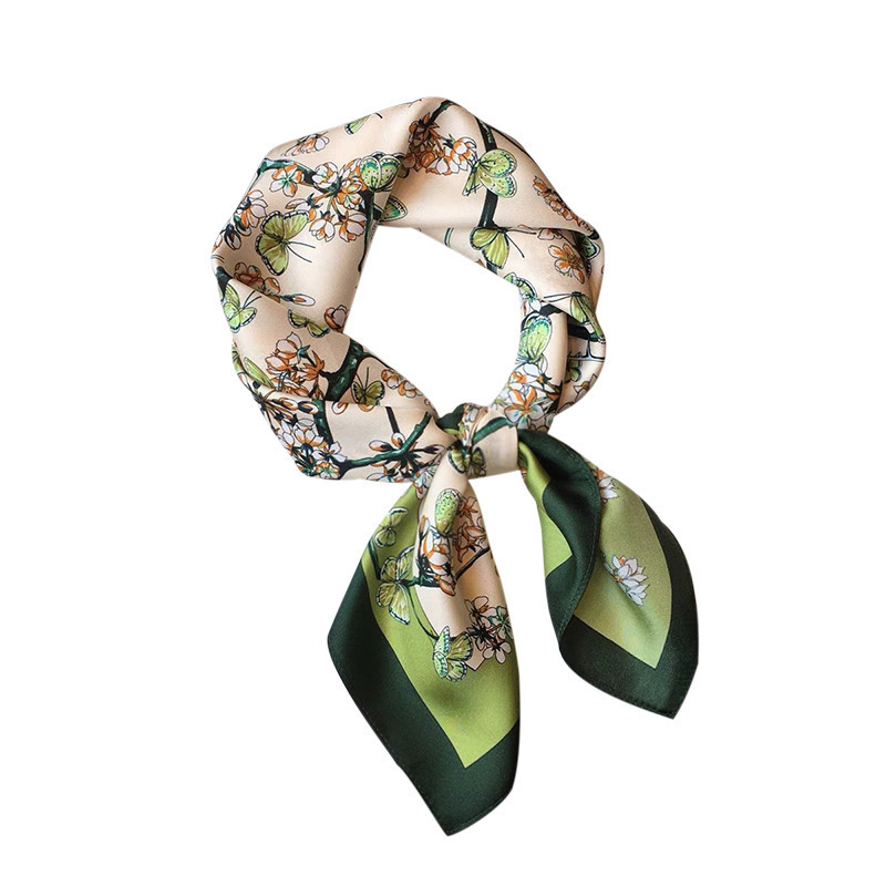 Small Silk Scarf Women's All-match High-end Decorative Square Scarf Professional Small Scarf Silk-like New Korean Style Ribbon Tie Bag
