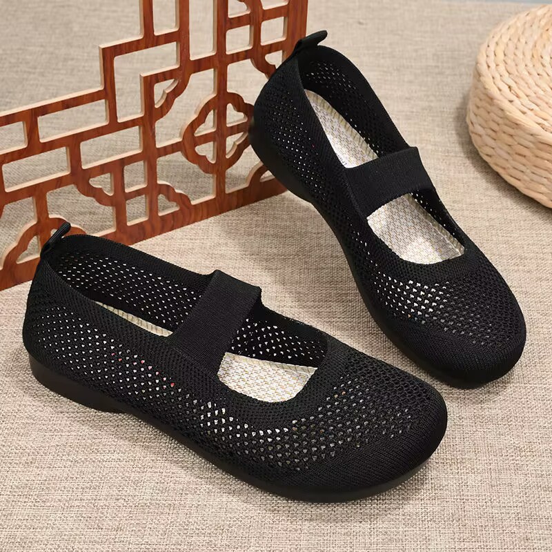 Spring and Summer New Old Beijing Cloth Shoes Women's Shoes Breathable Non-slip Polyurethane Bottom Non-slip Wear-resistant Comfortable Casual Mom Shoes