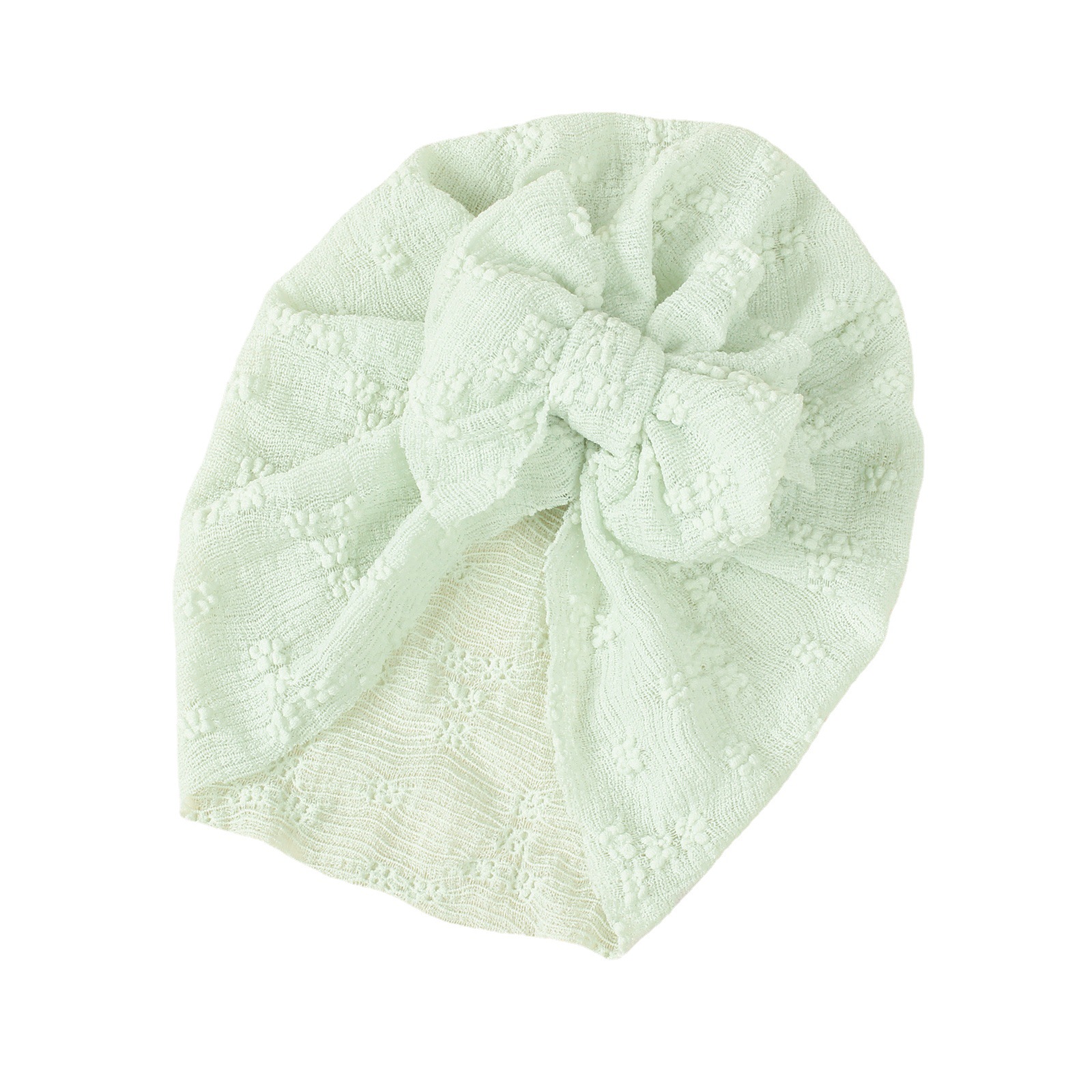 New European and American Baby super soft elastic mesh double-layer bow pullover cap cross-border Indian hat children's headdress