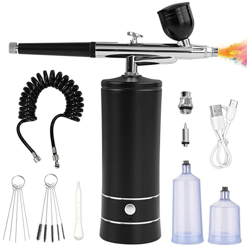 Amazon color painting nail painting spray gun air pump all-in-one machine set portable electric spray pen high pressure oxygen injector wholesale