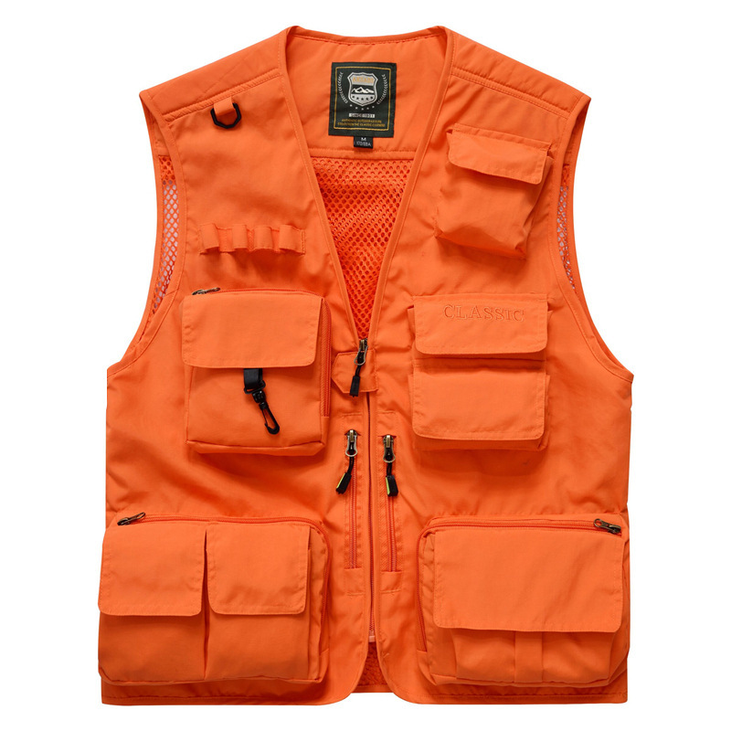 Spring and Autumn Men's Casual Outdoor Removable Multifunctional Journalist Travel Photography Mesh Quick-drying Fishing Vest Men's