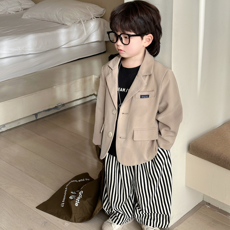 Children's Suits  Spring and Autumn New Boys Korean Tops Casual Trendy Handsome Dresses Small Suits