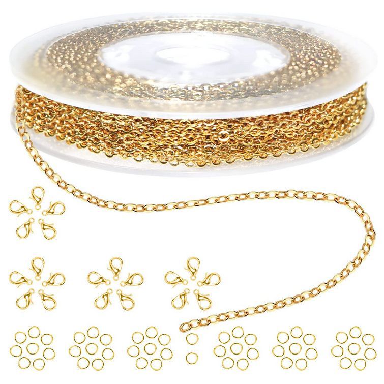 Cross-border color stainless steel chain suit metal cross chain O-chain clothing luggage chain DIY jewelry accessories