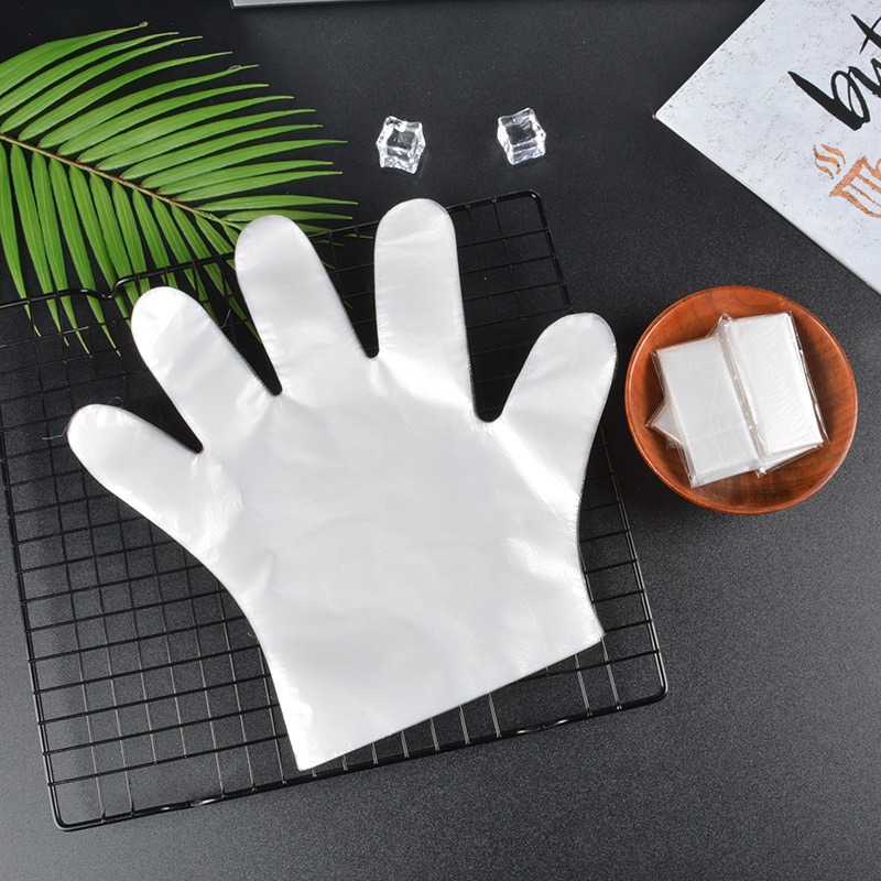 Disposable individually packaged gloves catering transparent 2 pe plastic fried chicken lobster take-out packaging wholesale