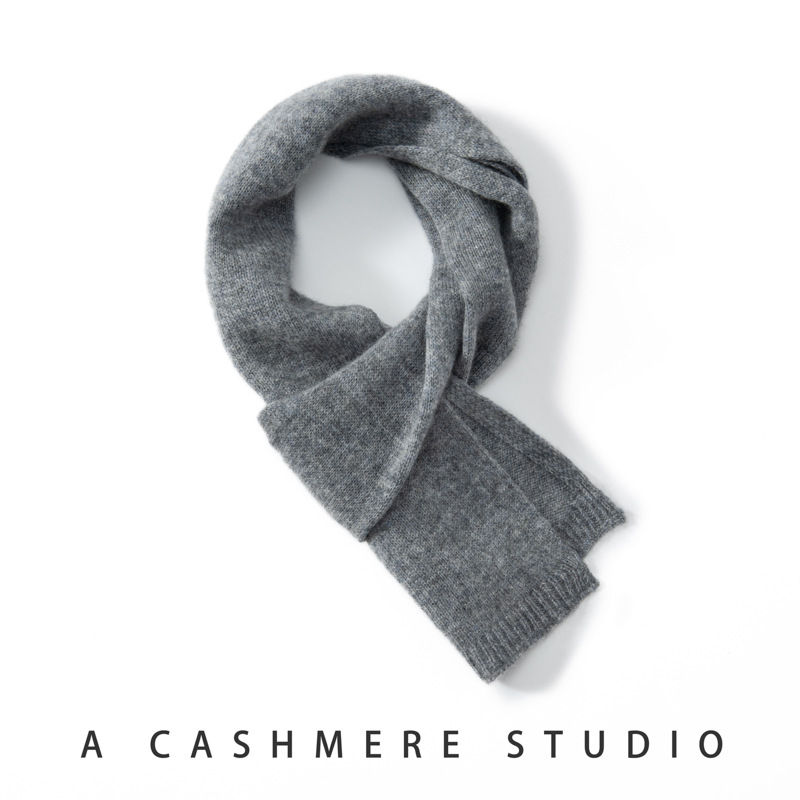 Cashmere children's scarf men's and women's wool Korean-style versatile knitted thickened warm scarf solid color season new wholesale