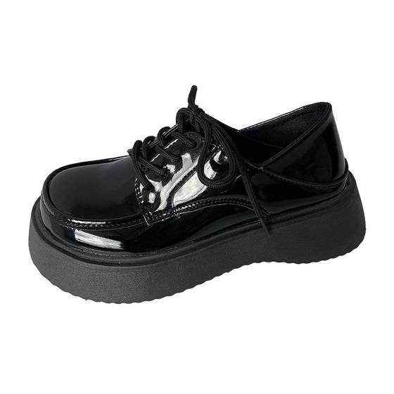 British style Mary Jane shoes 2023 Spring and Autumn new black lace-up small leather shoes women's Japanese PU leather loafers for women